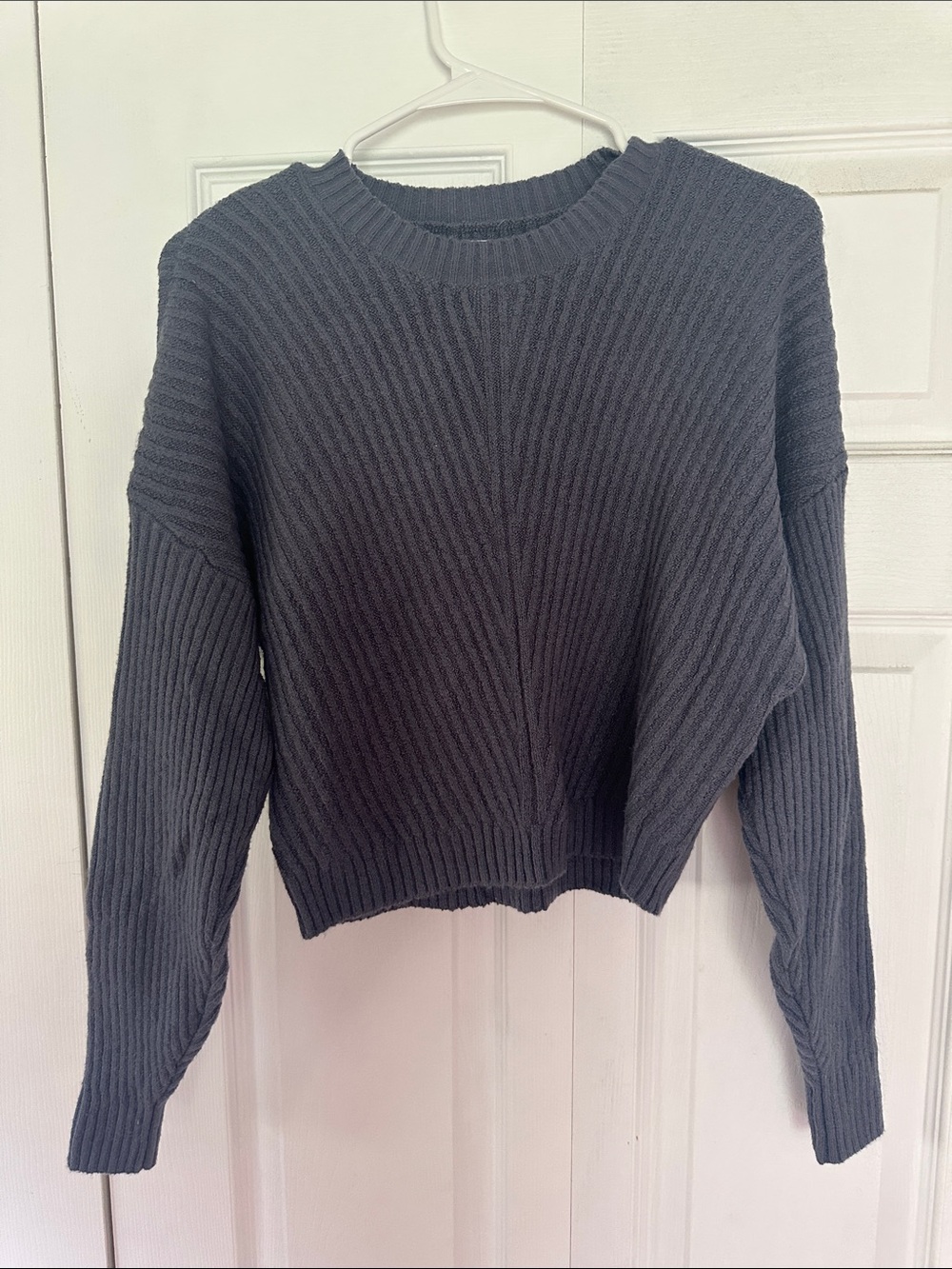 Hollister Charcoal Ribbed Crewneck Sweater
